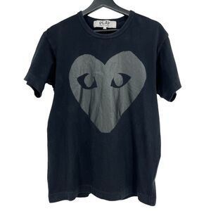 Comme Des Garcons Play tee Large mens iconic heart shape t-shirt black AZ-T190